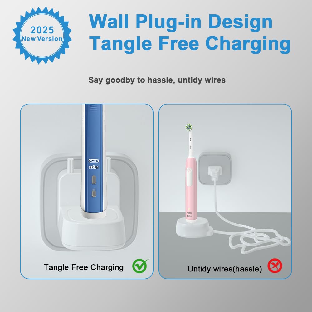 Clip-on wall mount securing the Oral-B charging base