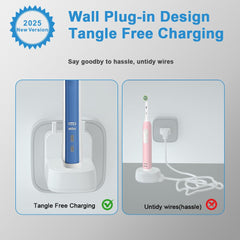 Clip-on wall mount securing the Oral-B charging base
