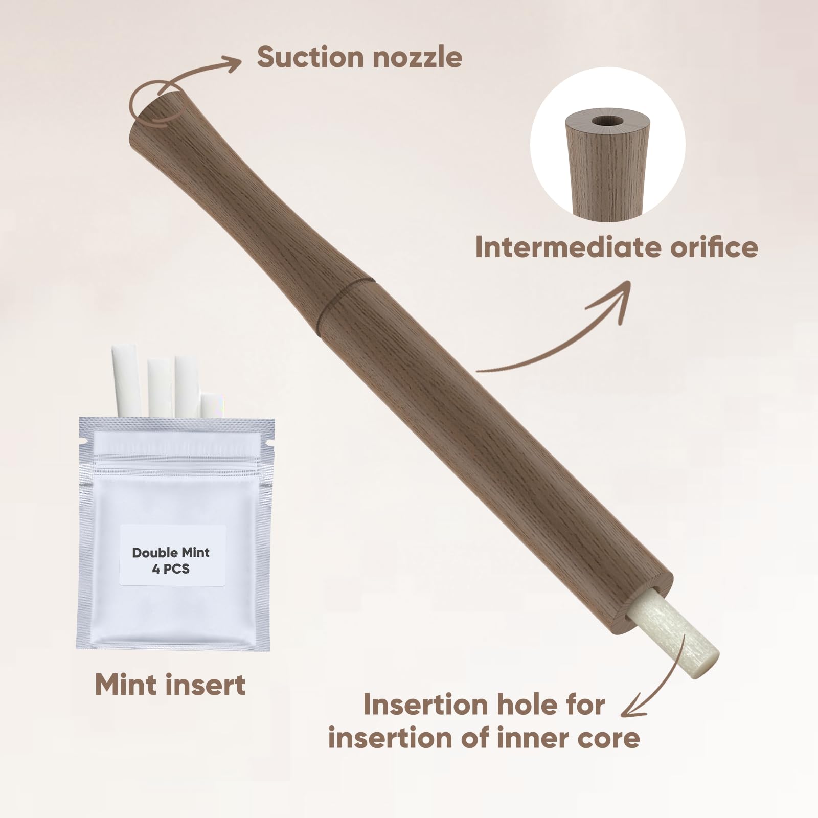 Walnut wood casing of inhaler