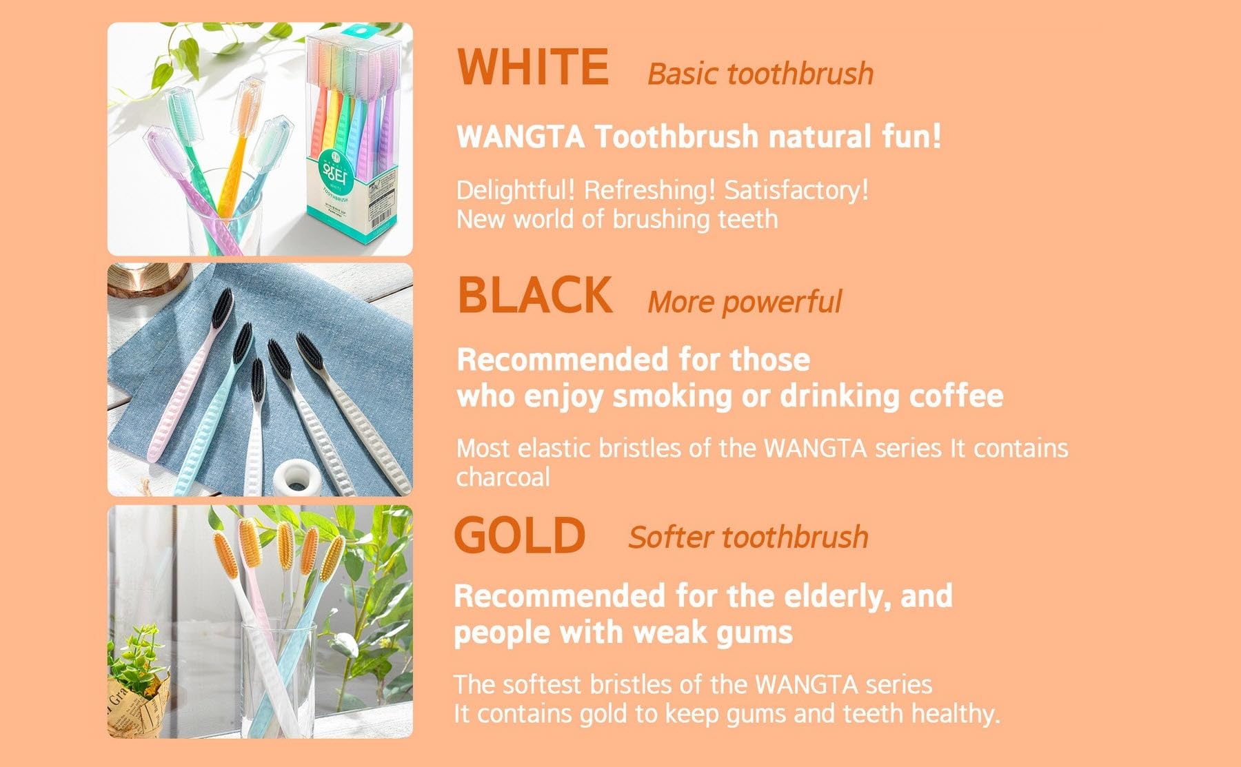 Black toothbrush bristles with charcoal content