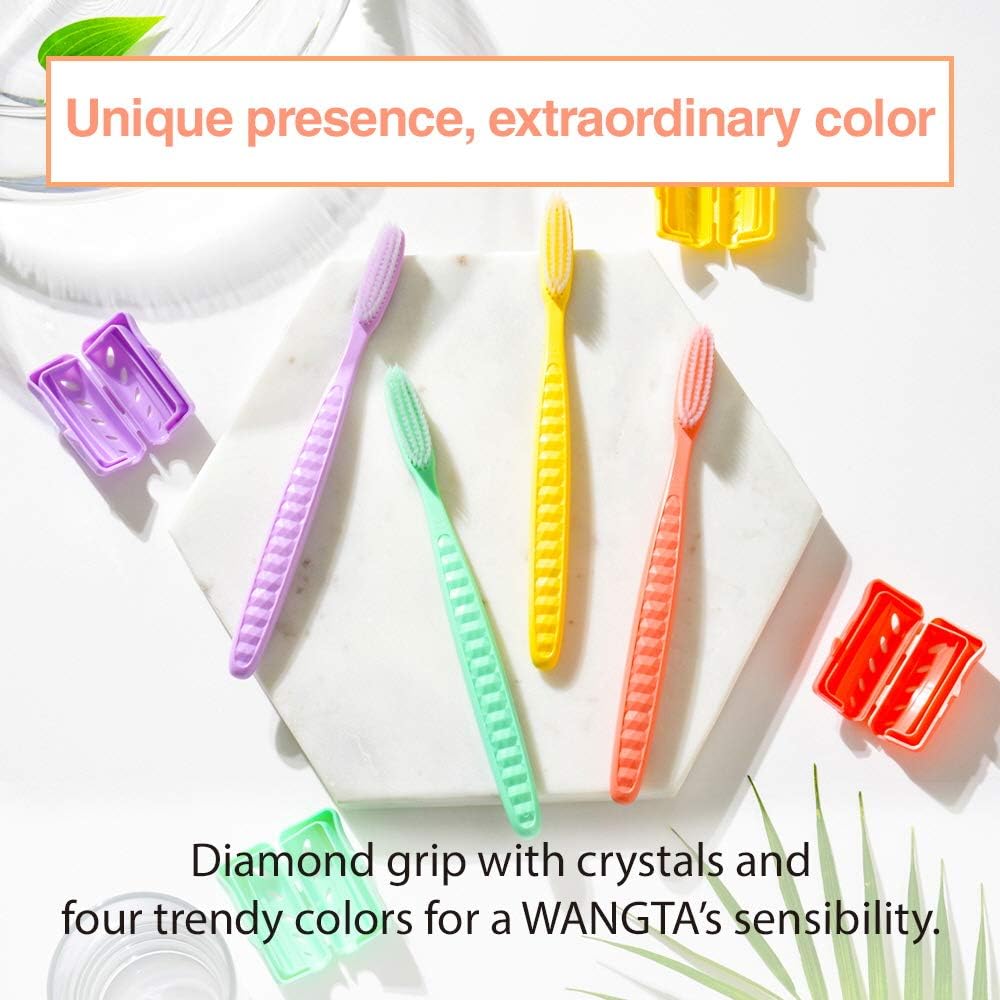 Diamond grip handle with crystals on WANGTA toothbrush