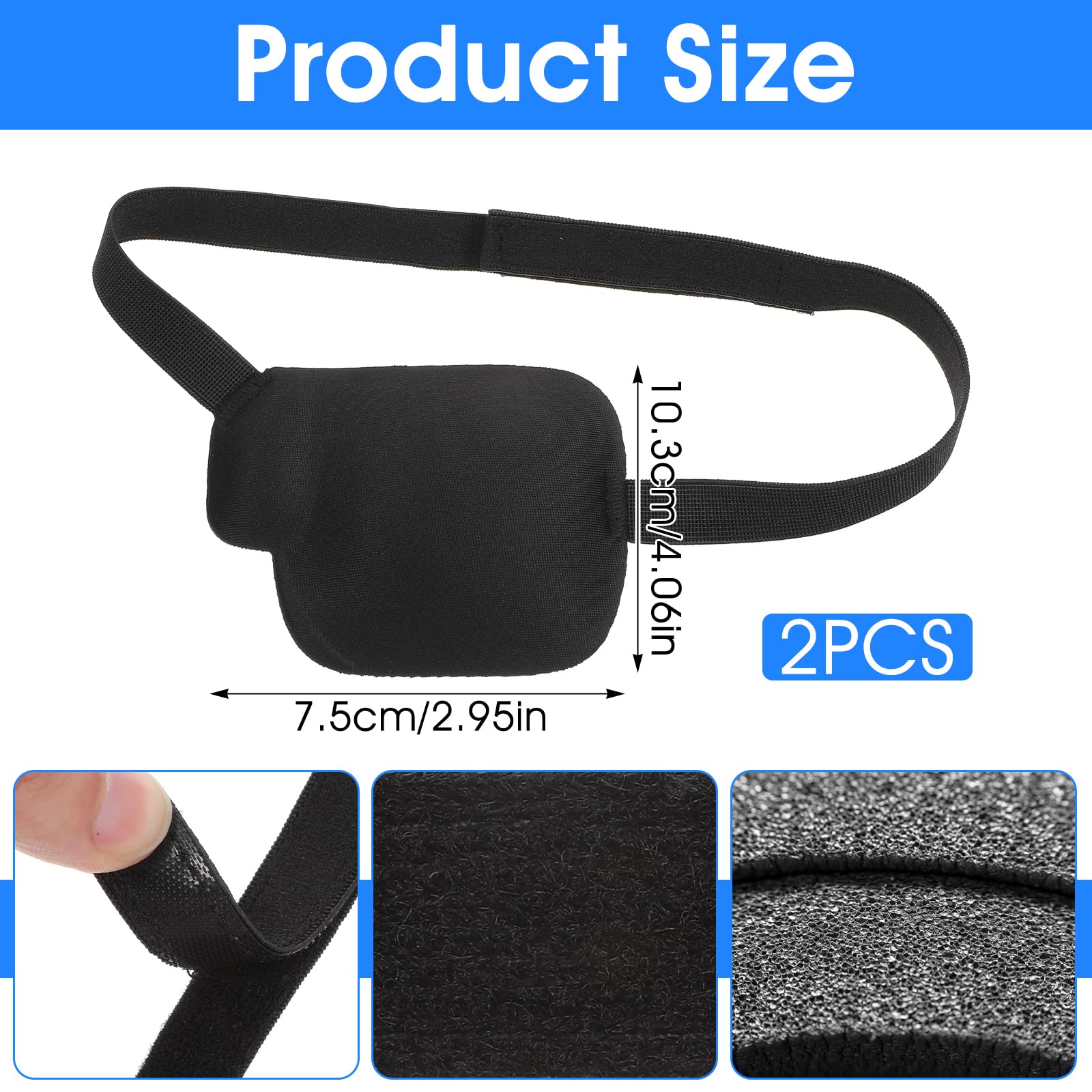 Left eye patch close-up in black