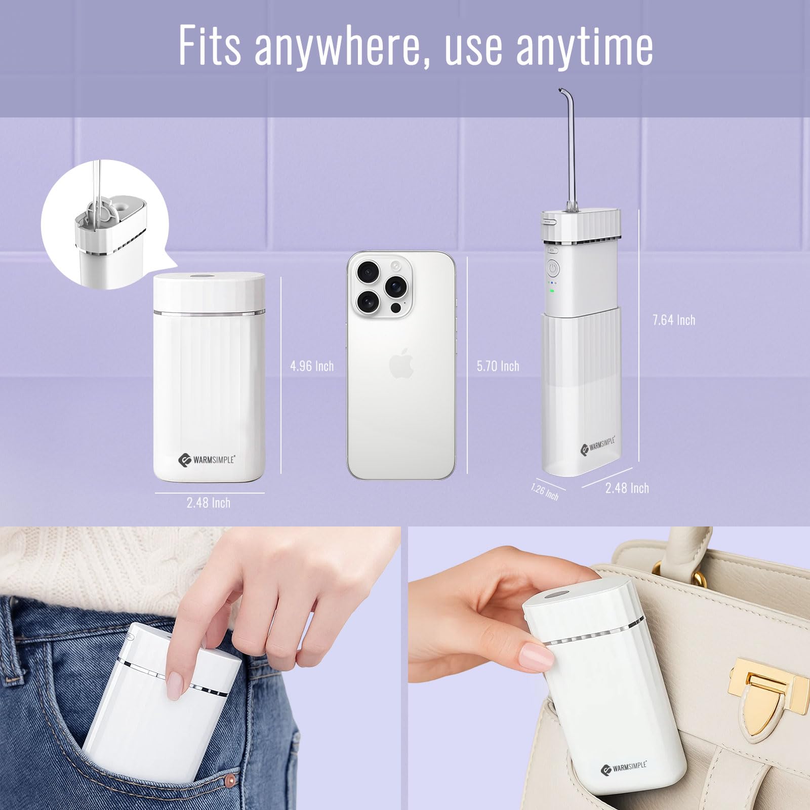 Three adjustable modes on WARMSIMPLE oral irrigator