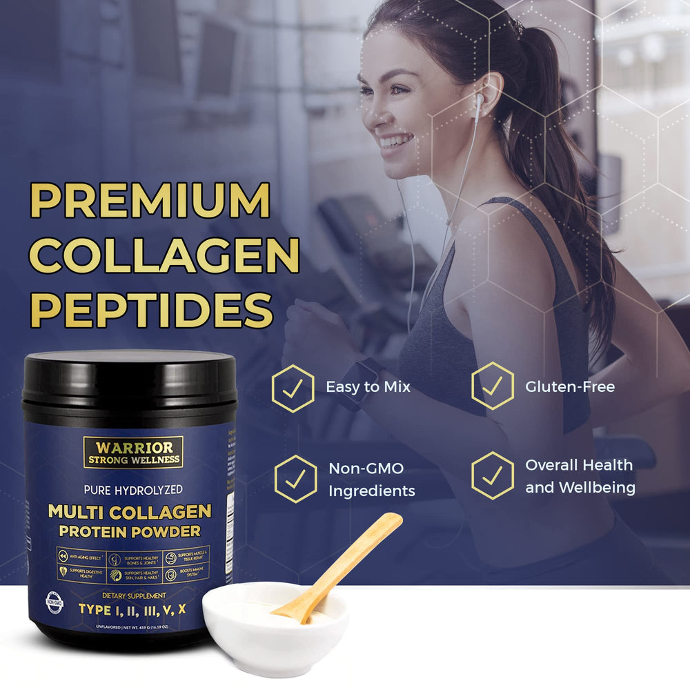 Close-up of hydrolyzed collagen peptides powder