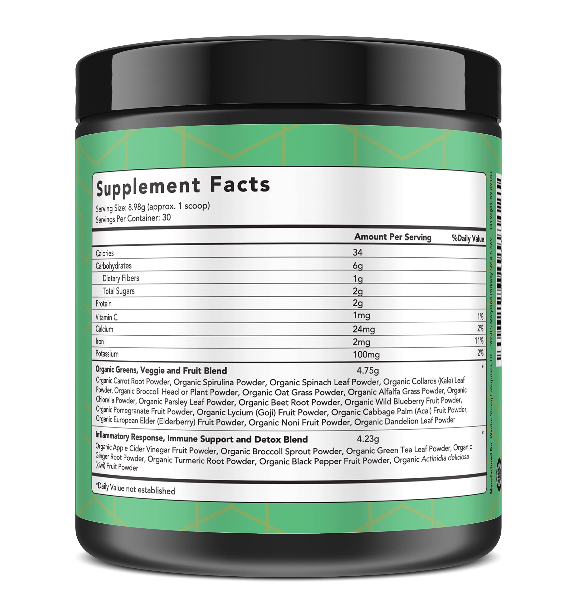 Key ingredients: oats, alfalfa, beet, carrot, spirulina, acai