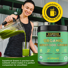 Container with 30 servings label