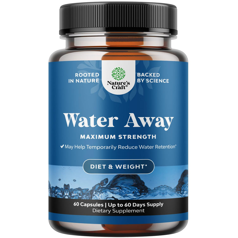 Water Away herbal diuretic pills bottle and packaging
