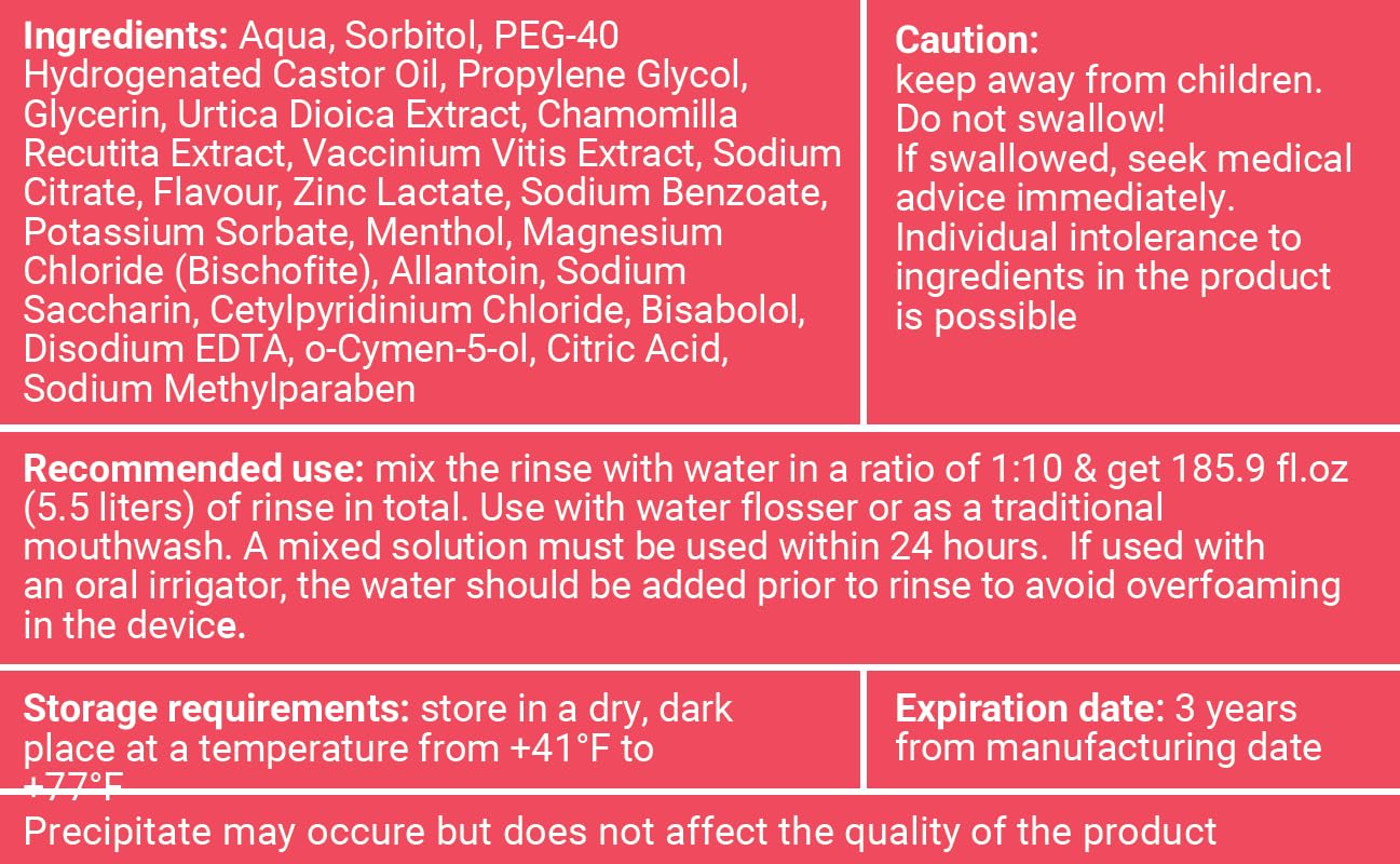 WATER DENT close up label with directions and ingredient callouts for safe mixing