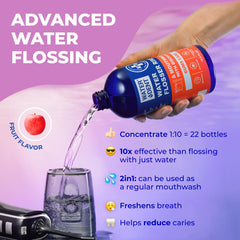 Water flosser additive bottle compatible with all oral irrigators