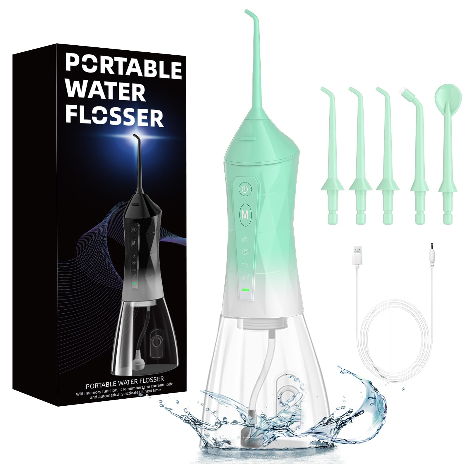 Water dental flosser with 320ml water tank on a clean surface