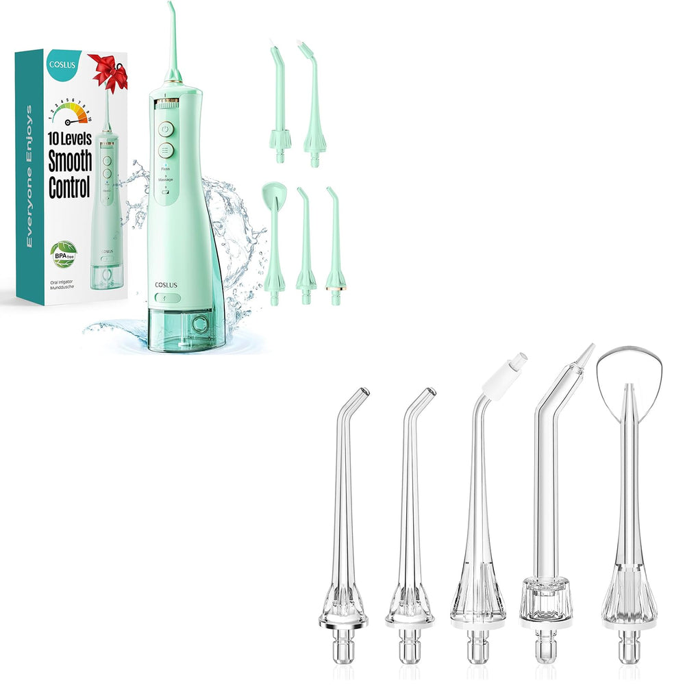 Water dental flosser with adjustable 10-level water pressure