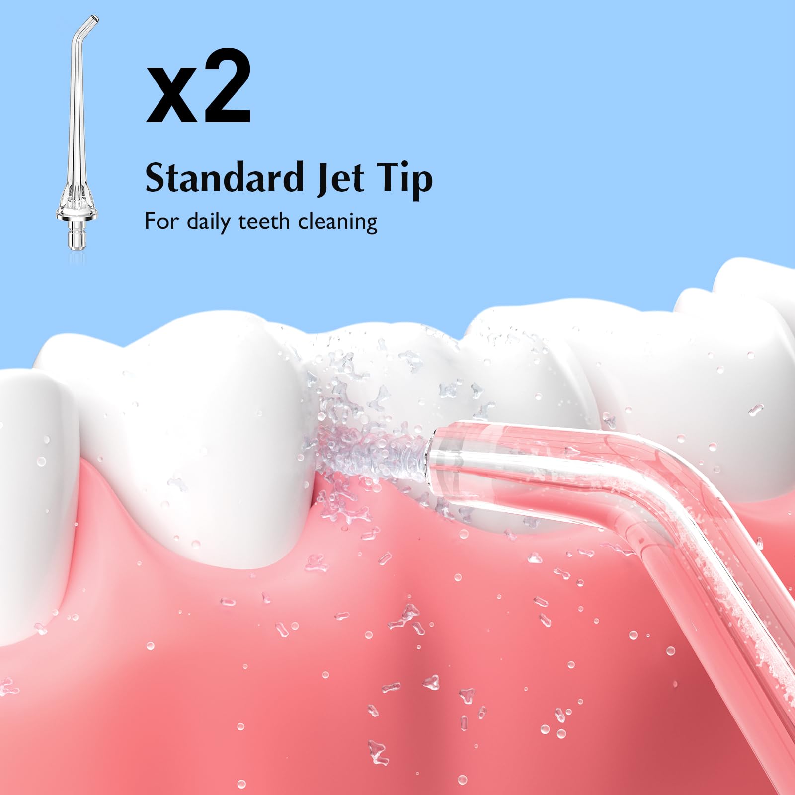 Includes replacement tips and instructions for Water Dental Flosser