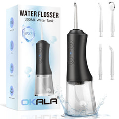 Water Dental Flosser handheld with 300ml tank and cordless design