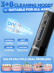 Water Dental Flosser black color, side view