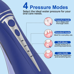 Side view of dark blue Water Dental Flosser Pick