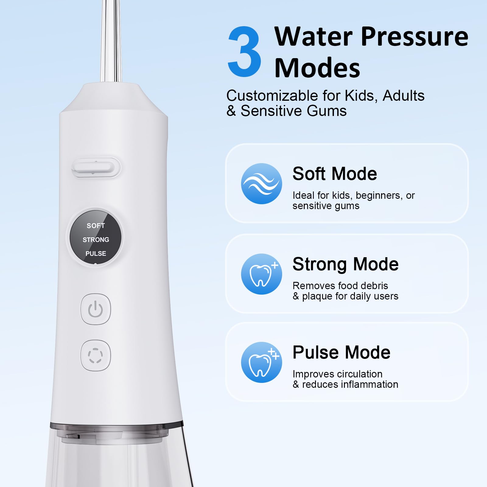 Six replaceable jet tips included with Water Dental Flosser