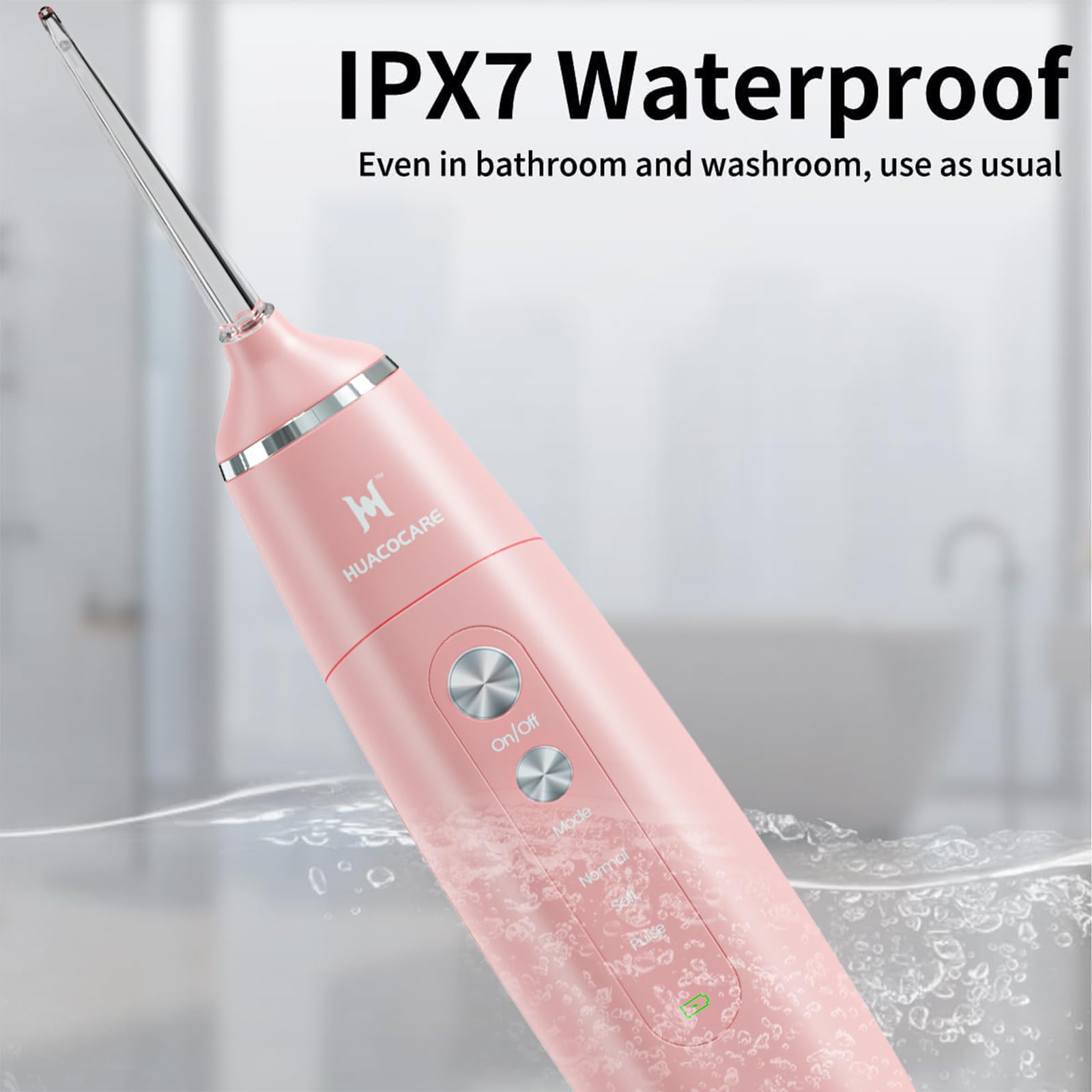 Warranty and English instruction manual for pink water flosser