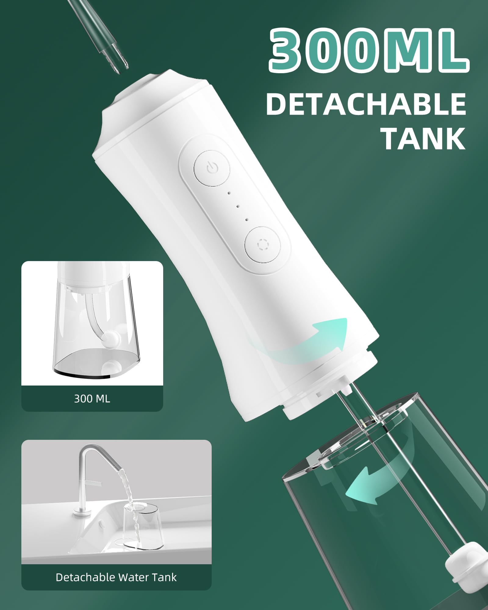 Three cleaning modes of Water Dental Flosser Pearl White