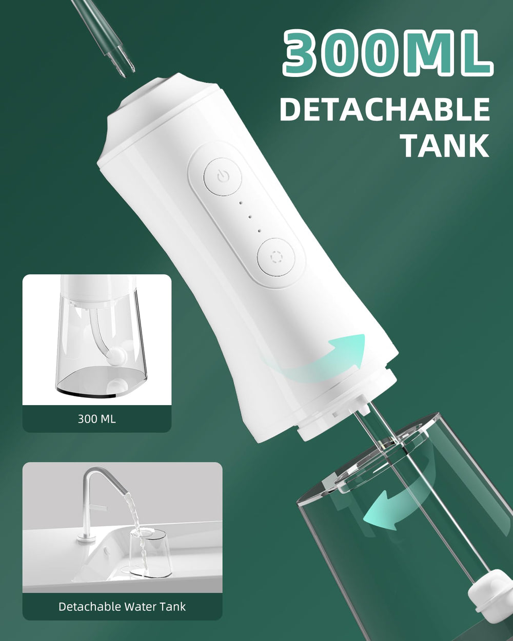 Three cleaning modes of Water Dental Flosser Pearl White