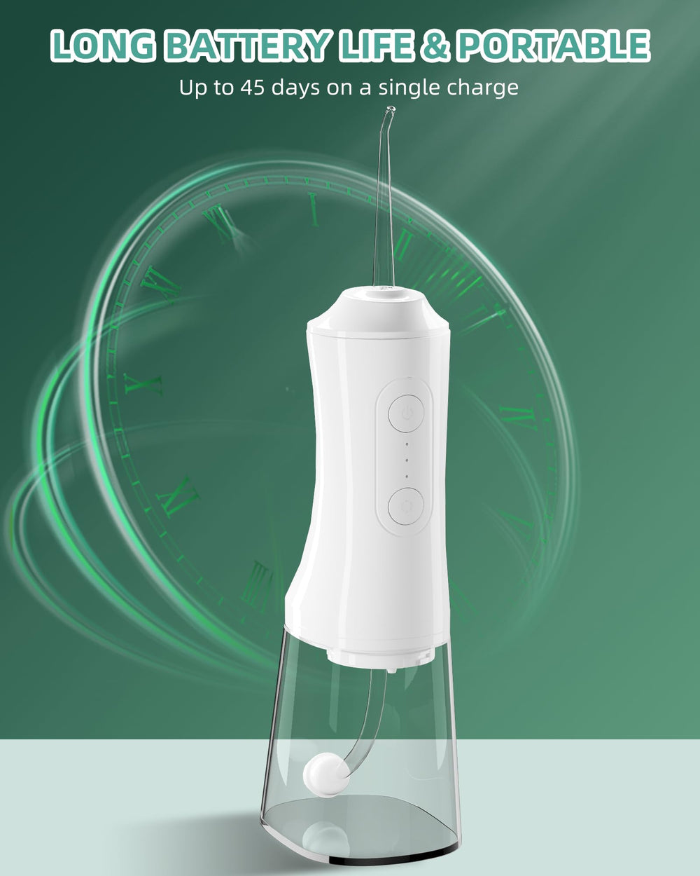 Water Dental Flosser Pearl White travel case and packaging