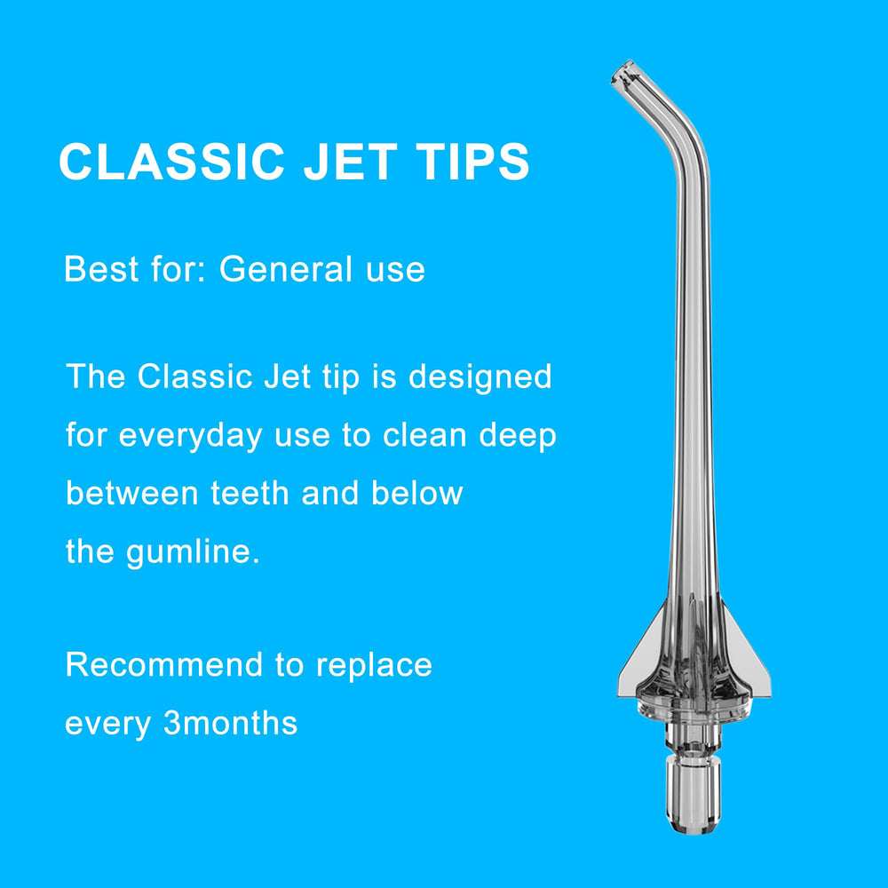 Transparent ABS plastic nozzle close-up for COSLUS flosser tips