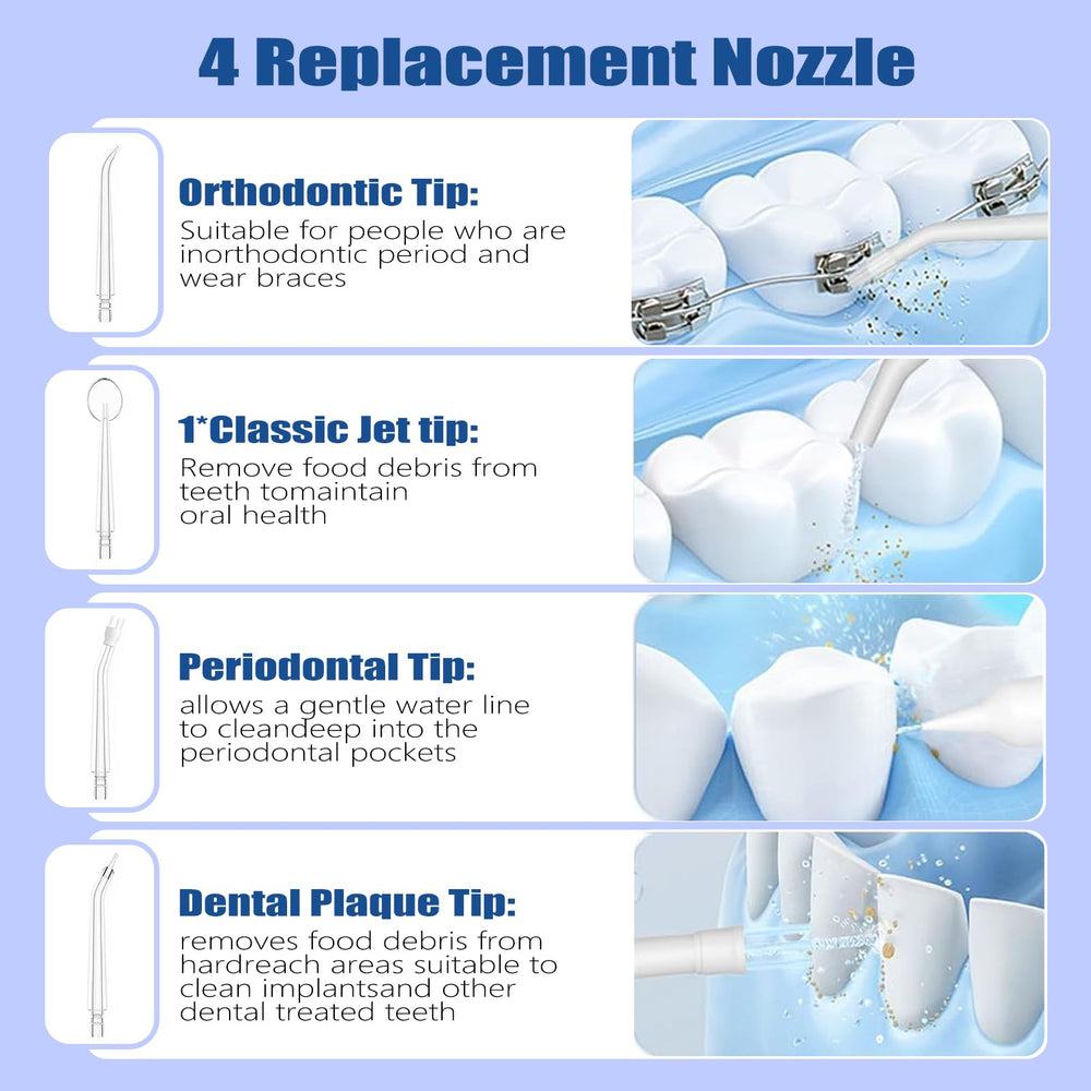 Water flosser with adjustable pressure settings 30-110 PSI
