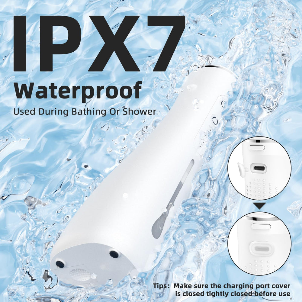 Package contents: water flosser, 4 nozzles, charging cable, user manual, box
