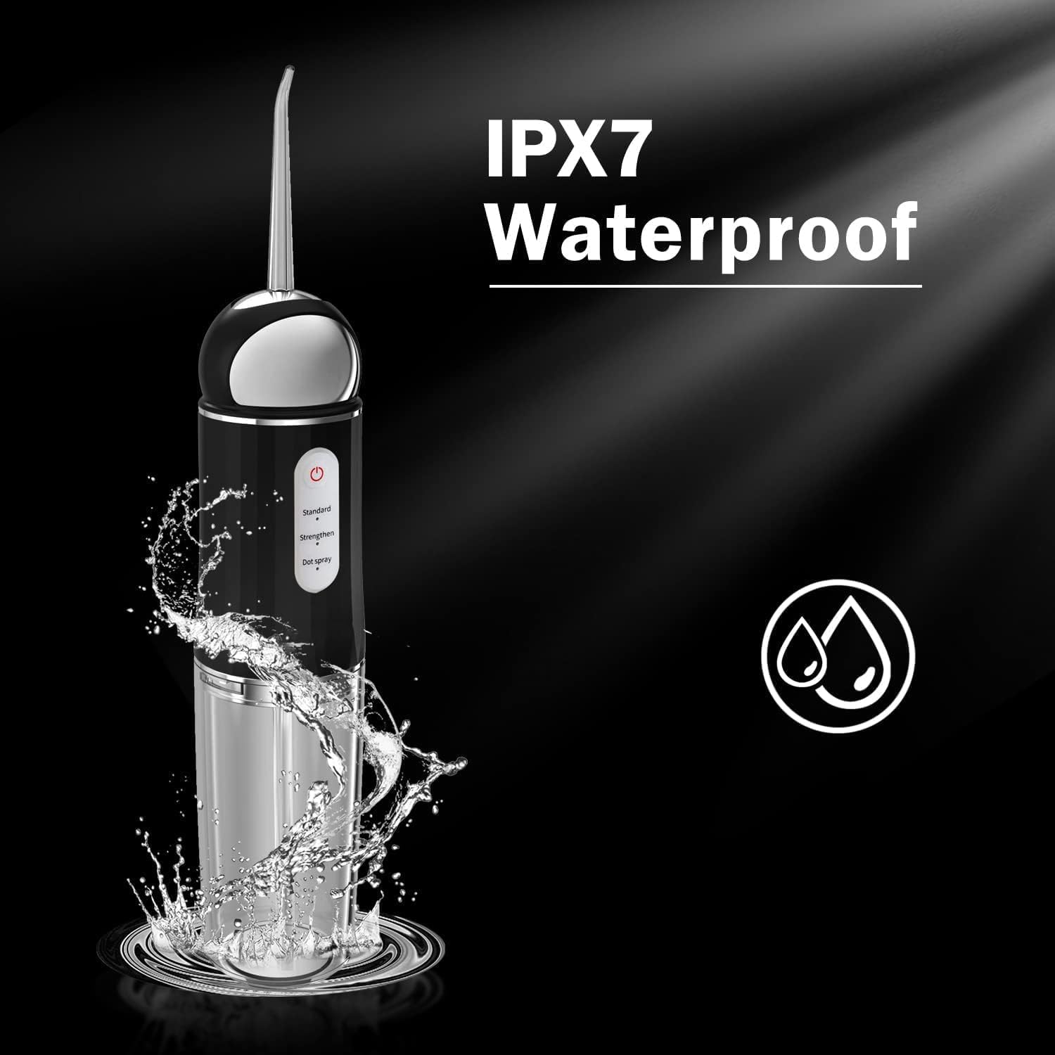 Rechargeable cordless water flosser with USB-C charging