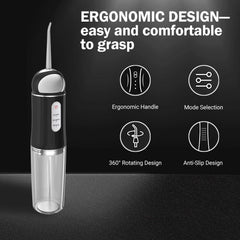 3-mode selector with LED indicators on MAKJUNS flosser