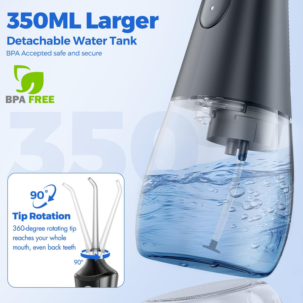 Detachable 350ml tank exposed for refilling