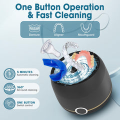 Person using water flosser for deep between-teeth cleaning