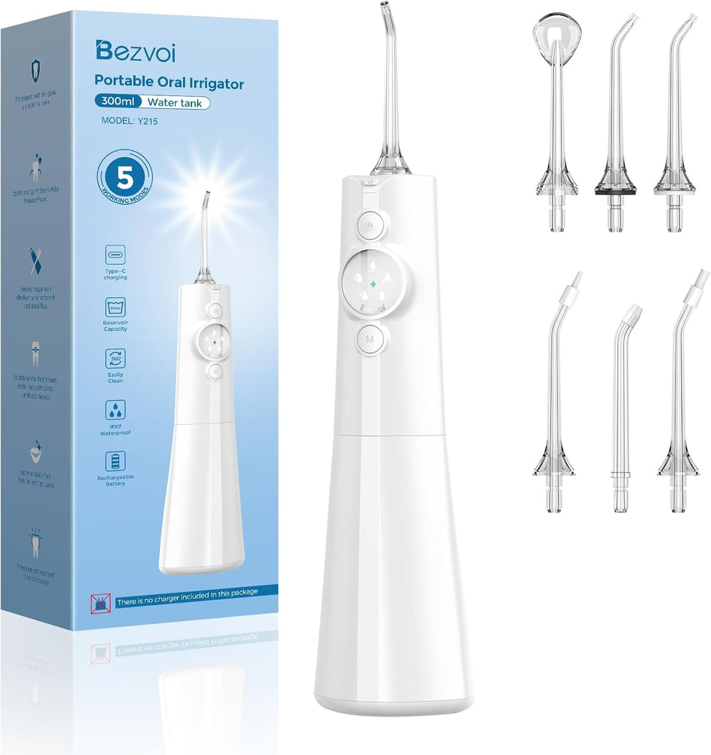 Bezvoi Water Flosser LED display with 5 modes (Y215 White)