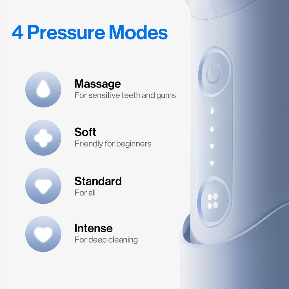 Water flosser with four customizable modes close-up