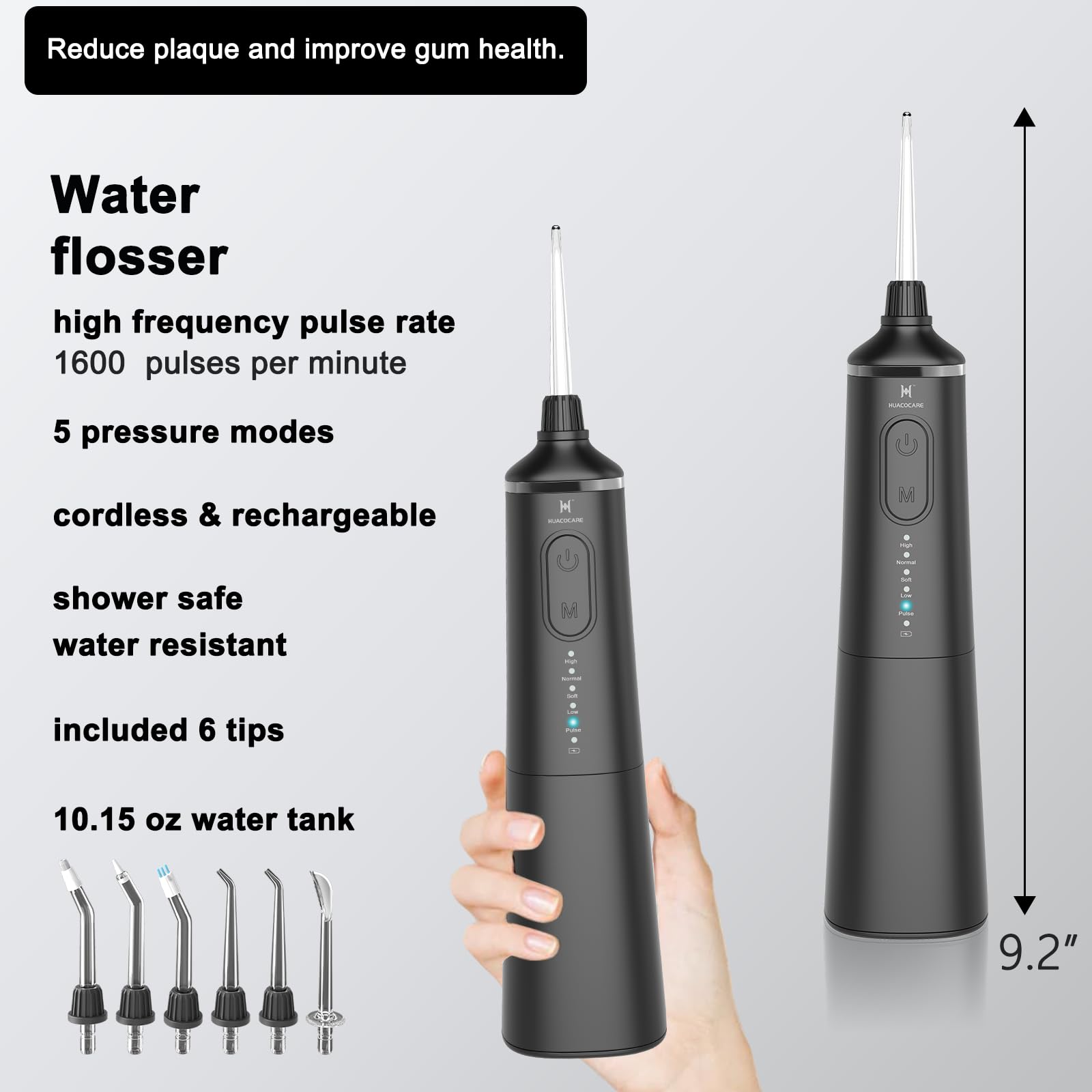 Water flosser tank with 300 ml capacity