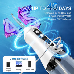 IPX7 waterproof cordless water flosser in use