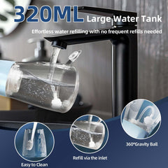 Close-up of the removable 320ml water tank on the Water Flosser