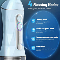 Pack of nozzles: 3 classic brush heads, 1 tongue scraper, 1 orthodontic brush head