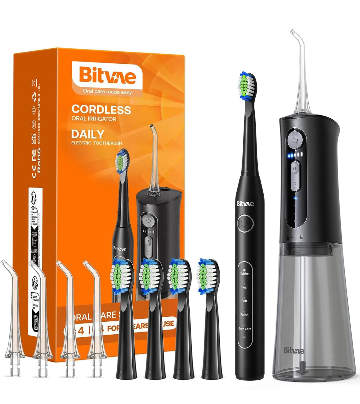 Water flosser and electric toothbrush combo device with cordless design