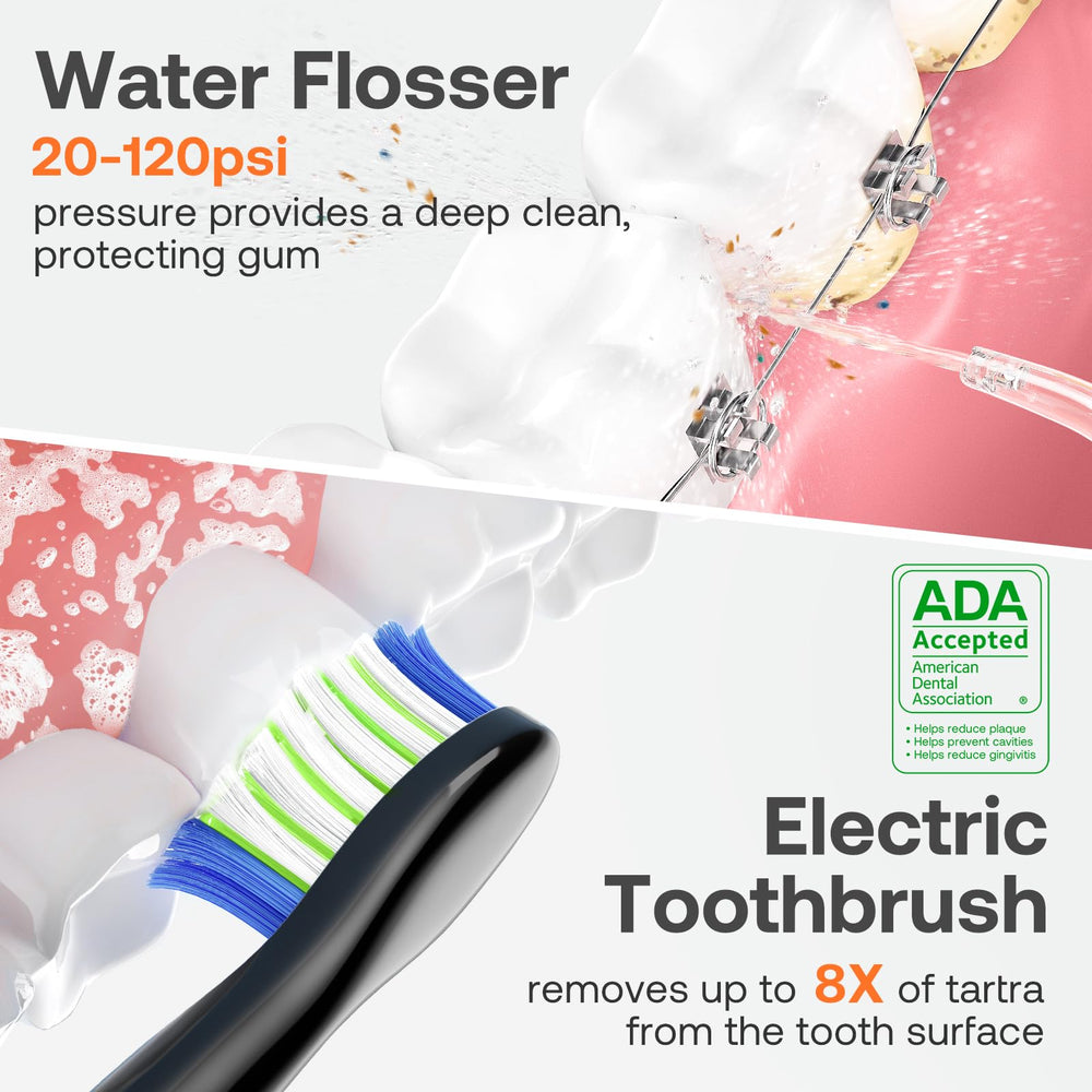 Kit includes four replacement brush heads and four nozzles