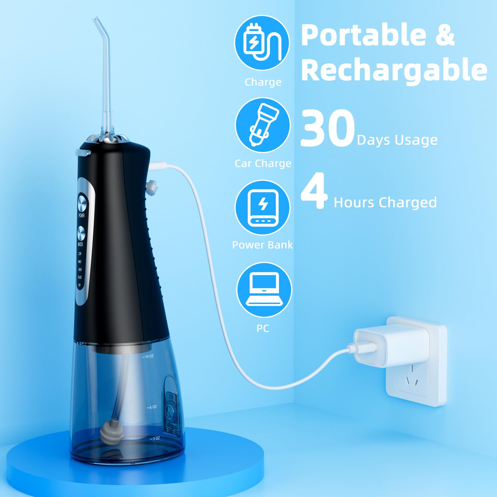 Water Flosser Black packaging