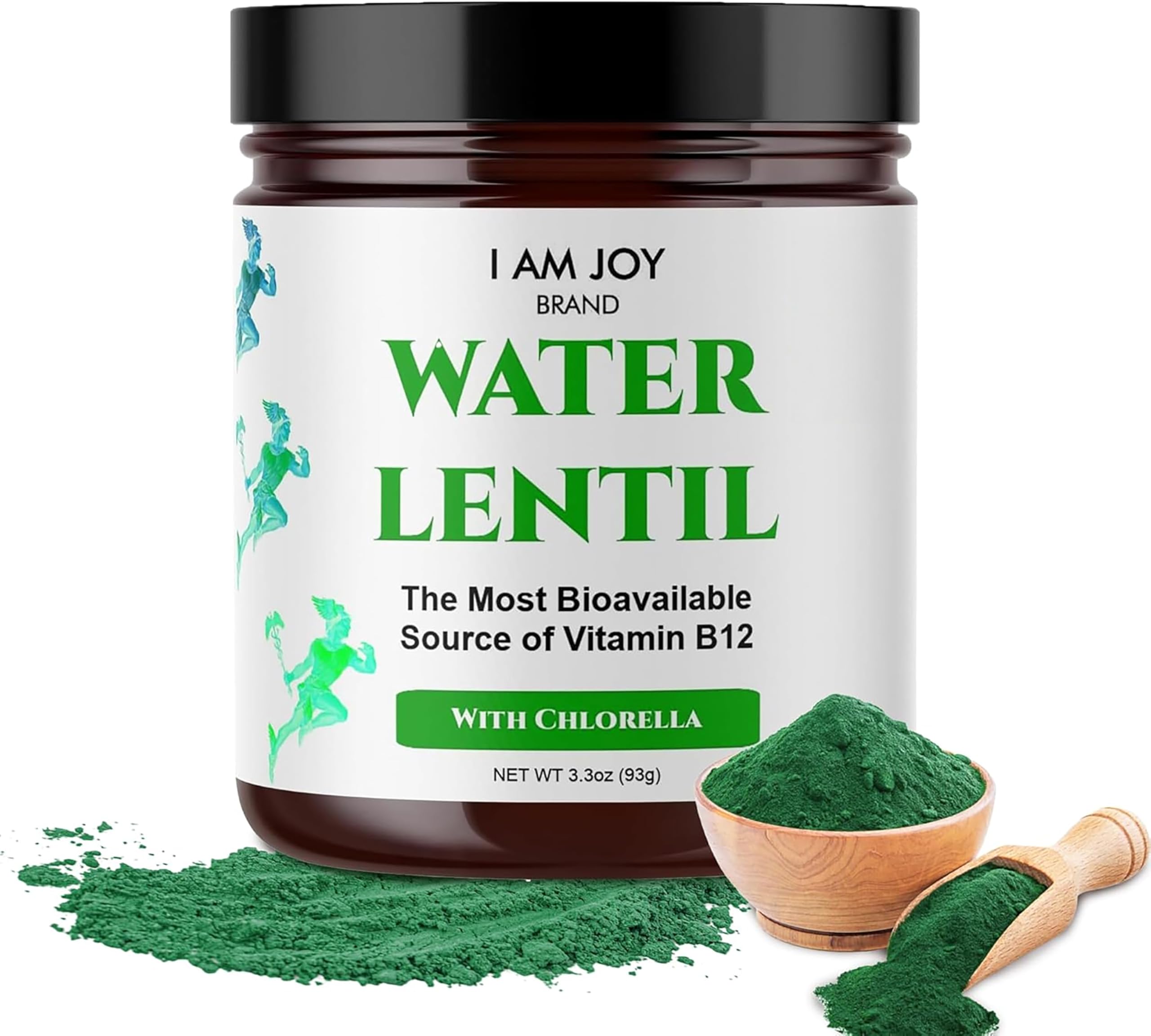 Water Lentil Protein Powder with Chlorella and 10 oz jar