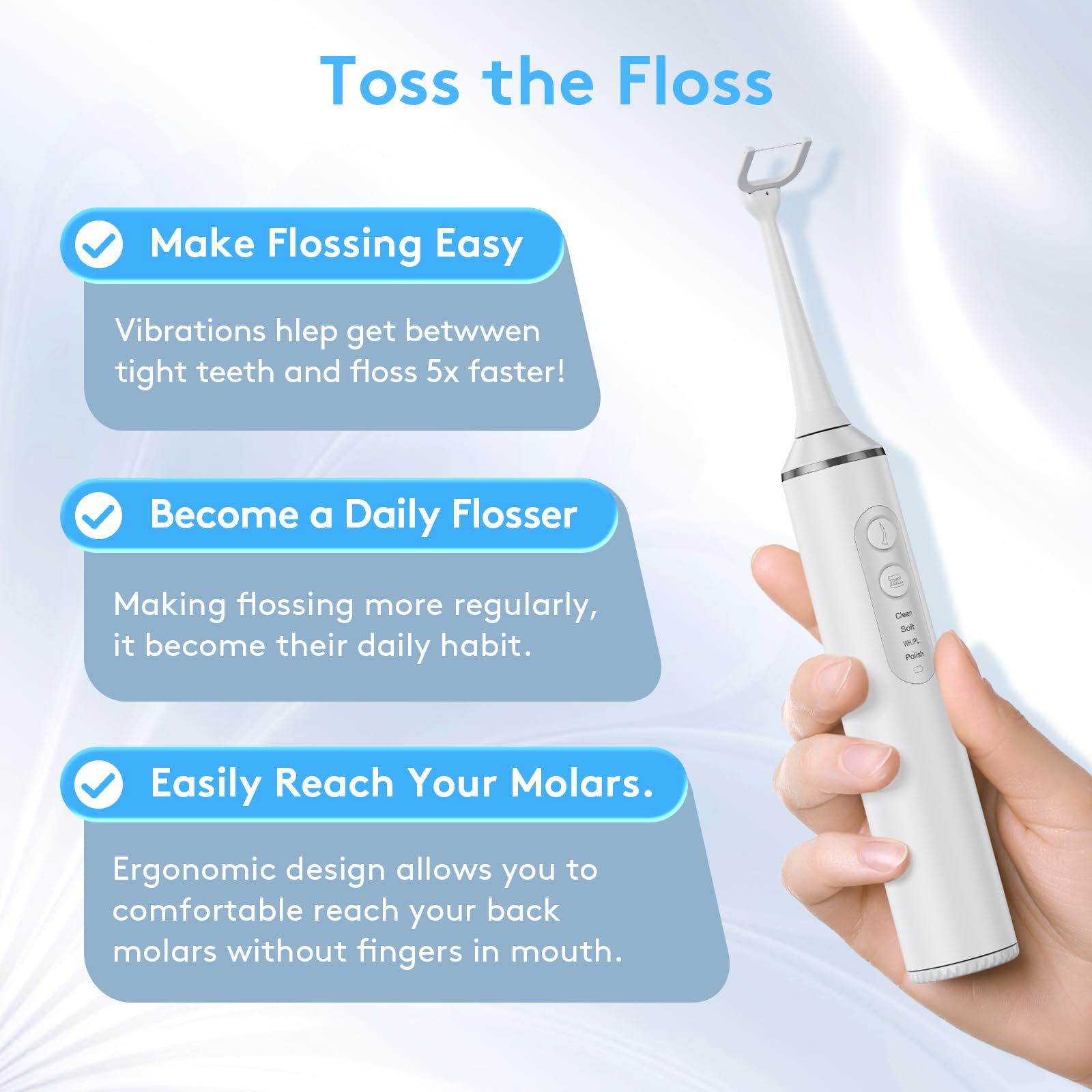 Water spray modes and nozzle for the flosser