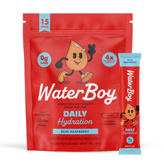 Waterboy Daily Hydration Blue Raspberry electrolyte stick packet