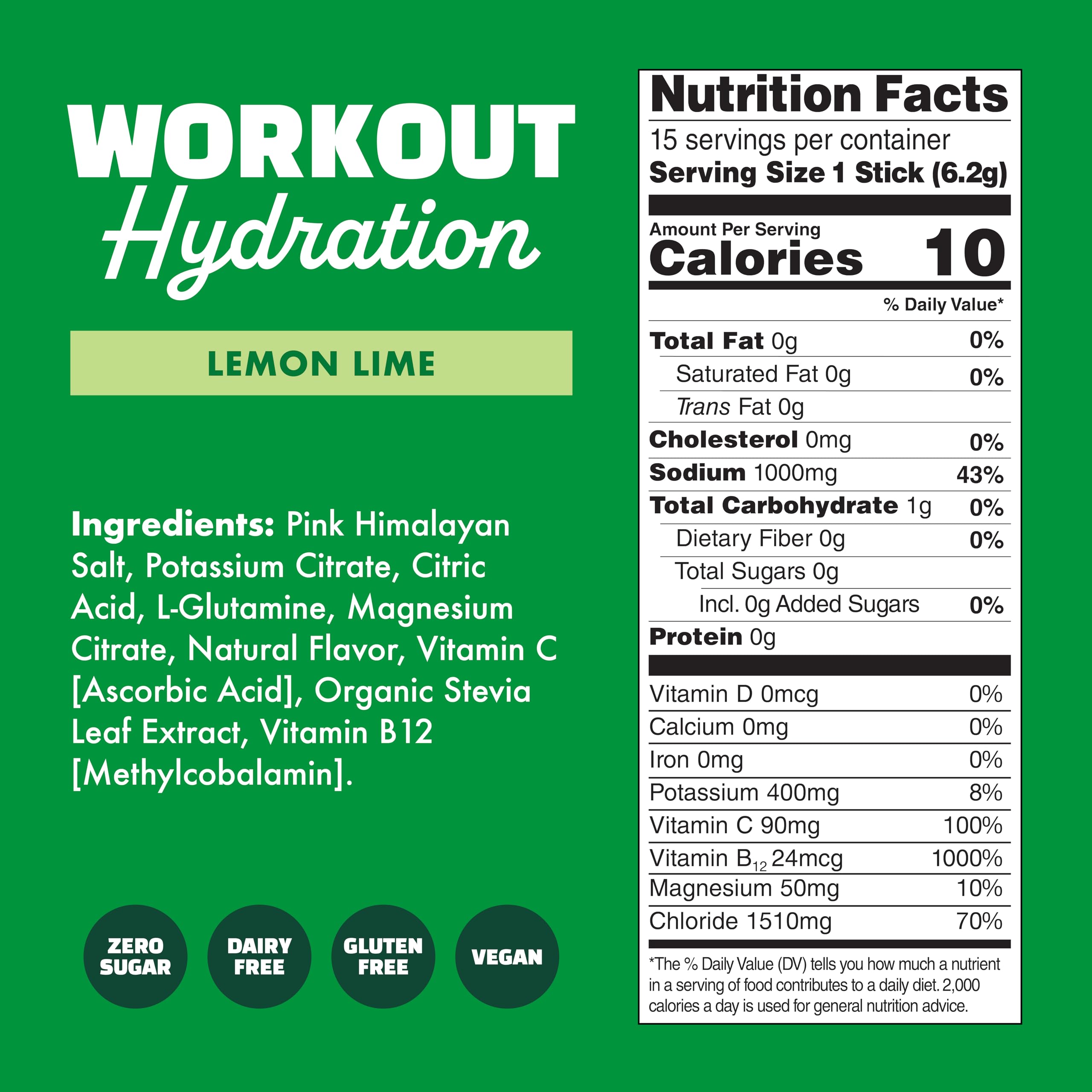 Waterboy hydration ingredients and nutrition list