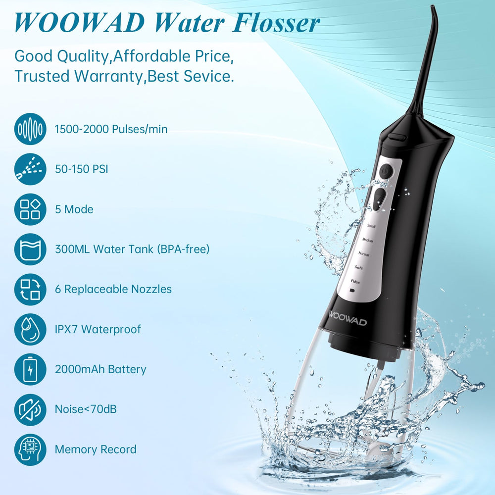 Water flosser with 5 modes and 50-150 PSI range