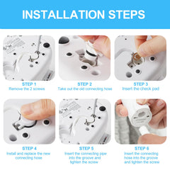 Repair kit components including hose, heads, and screws