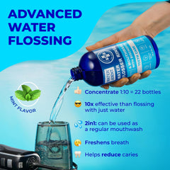 Two bottles of mint water flosser rinse in pack