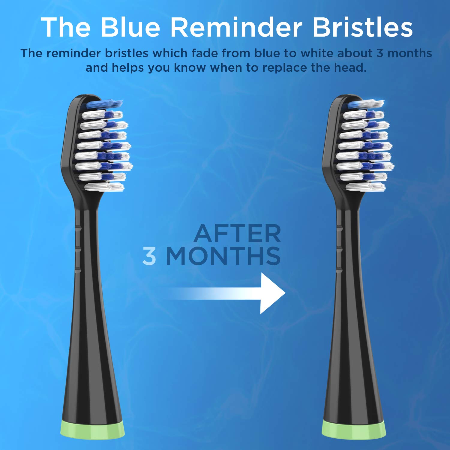 Brush head with built-in replacement reminder