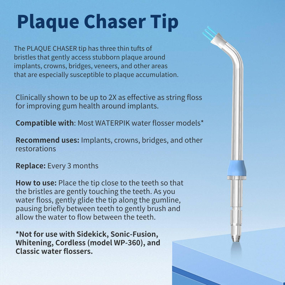 Close-up of Classic Jet, Orthodontic, Periodontal, and Plaque Chaser tips