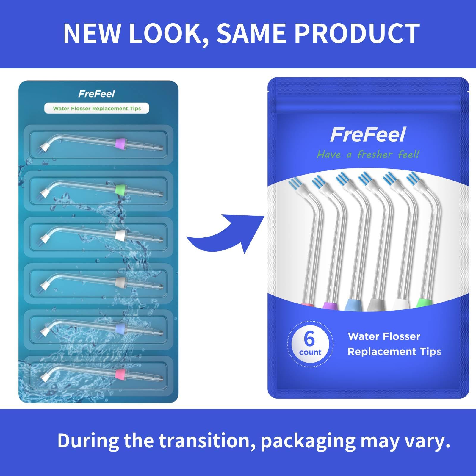 Color-coded Waterpik Plaque Chaser tips for family members